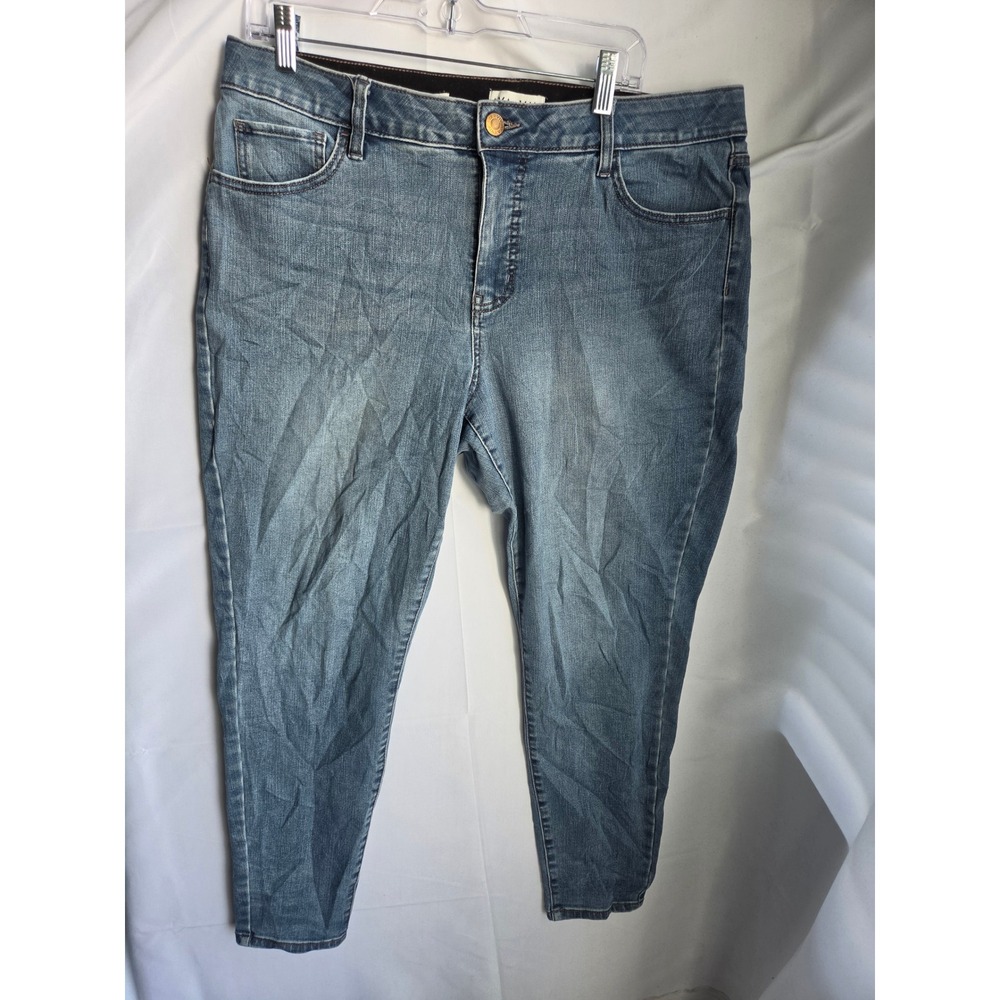 Ava & Viv Jeans Women Blue Medium Wash Skinny Mid Rise Tapered